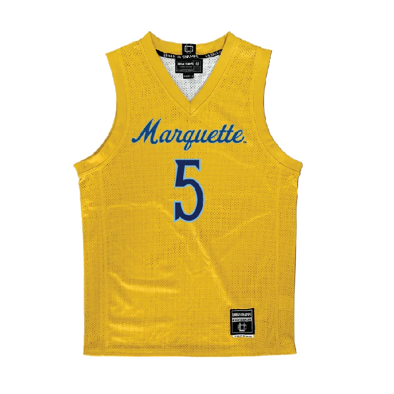 Gold Marquette Women's Basketball Jersey  - Charia Smith Chic Jersey Tee