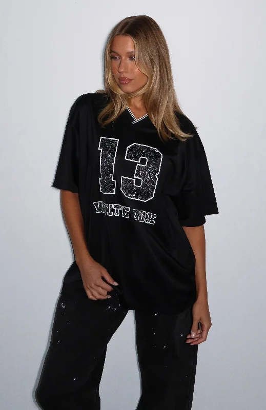 Greedy Oversized Jersey Black Animal Print Jersey Tee