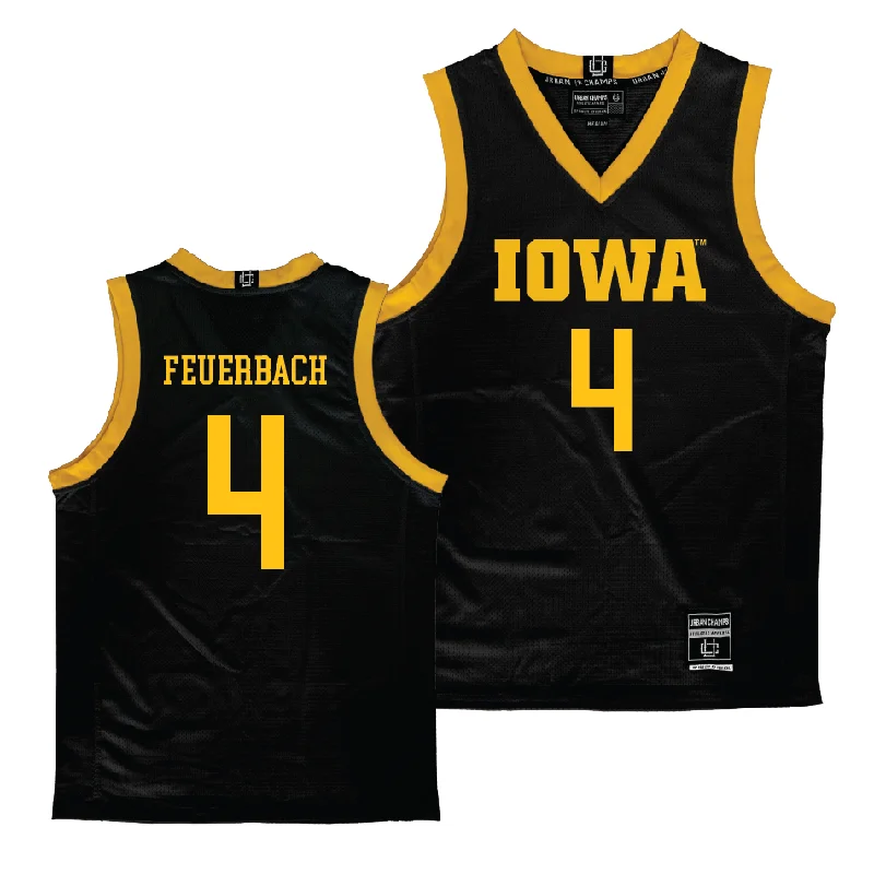 Iowa Women's Black Basketball Jersey - Kylie Feuerbach Pure White Jersey Tee