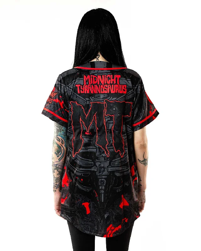 Midnight Tyrannosaurus Cursed Soul Baseball Jersey Stylish Jersey Top