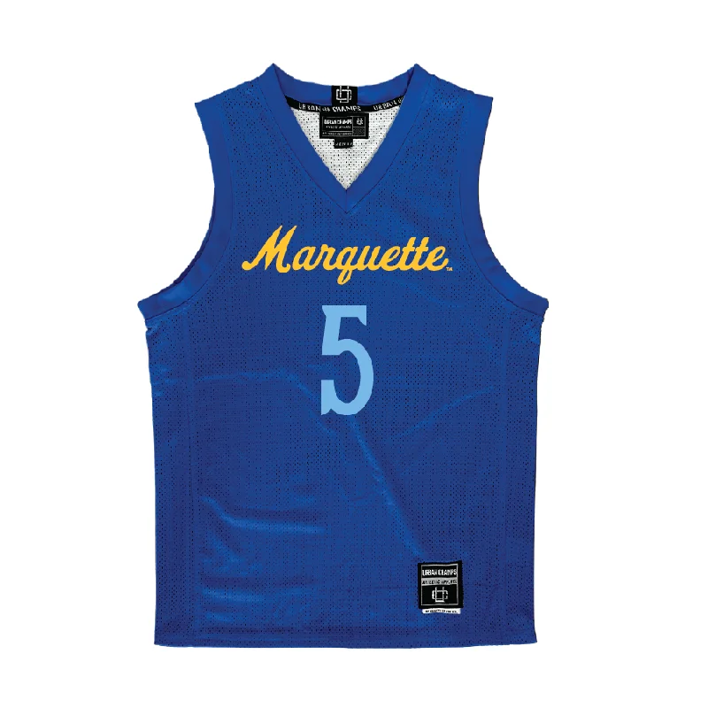 Navy Marquette Women's Basketball Jersey  - Charia Smith Hemp Jersey Tee