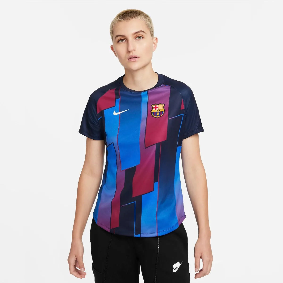 Nike 2021-22 Barcelona Women Pre-Match SS Jersey - Soar-Obsidian Handmade Jersey Tee