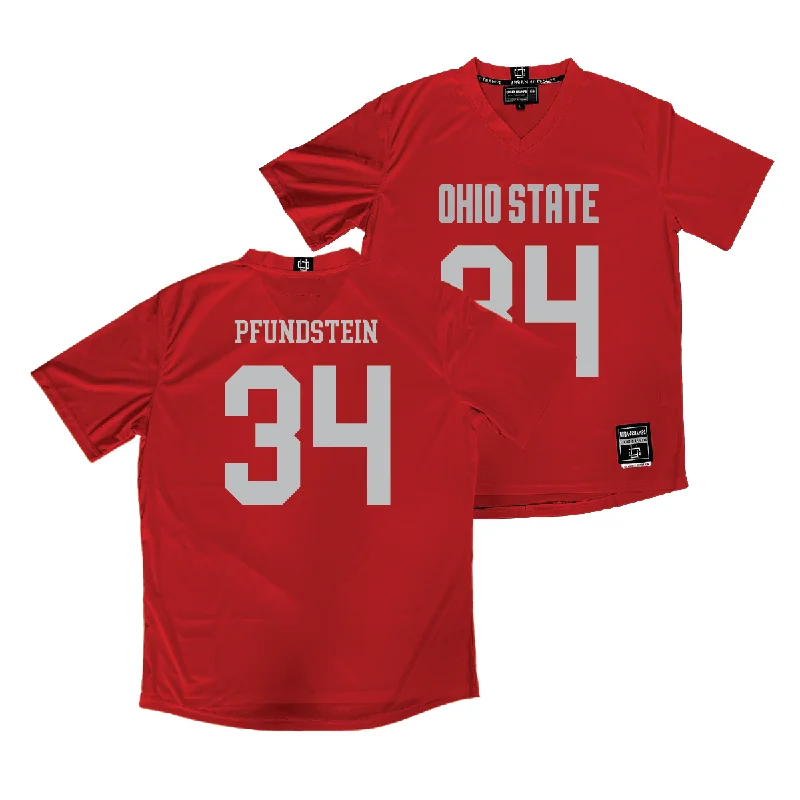 Ohio State Women's Lacrosse Red Jersey - Bryce Pfundstein Polka Dot Jersey Shirt