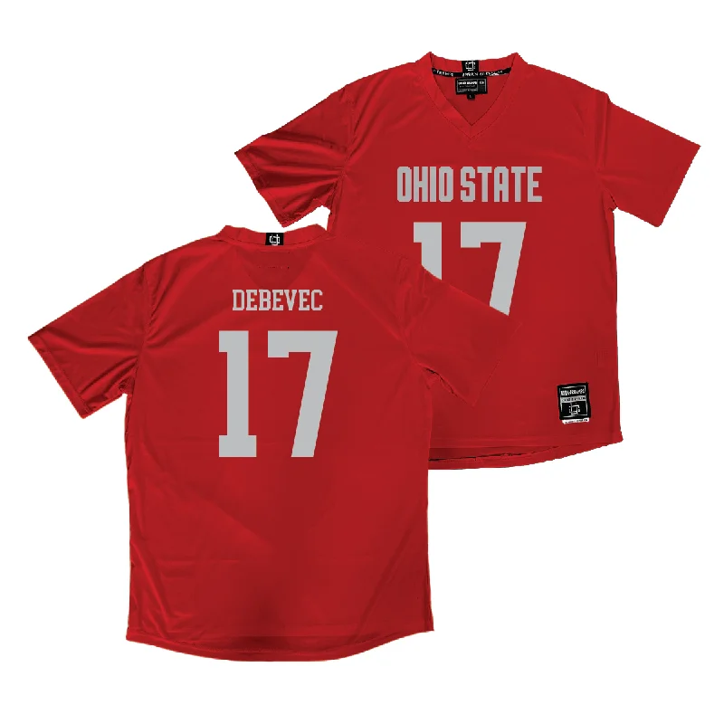 Ohio State Women's Lacrosse Red Jersey - Chelsea Debevec Asymmetrical Jersey Blouse