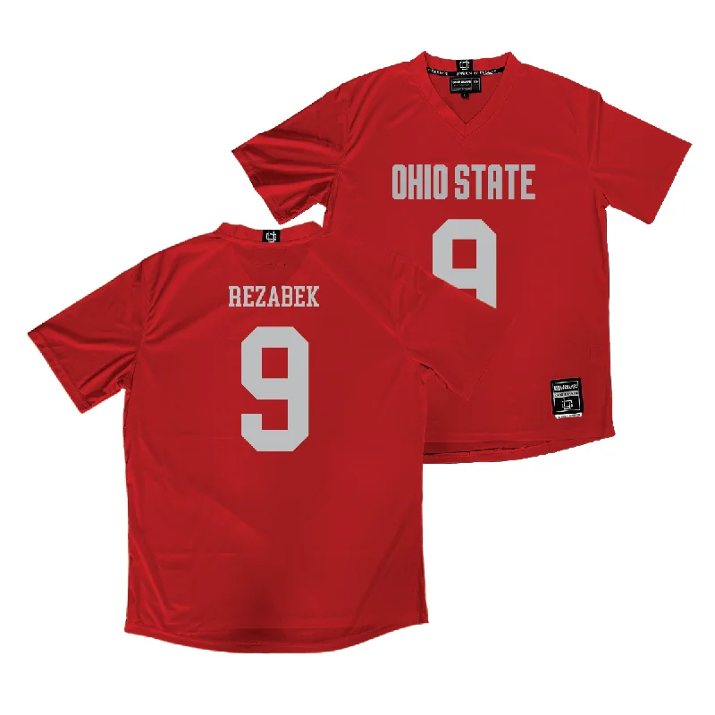 Ohio State Women's Lacrosse Red Jersey - Emily Rezabek One Shoulder Jersey Shirt