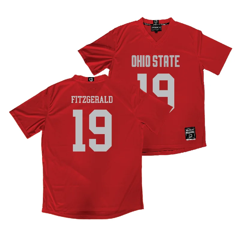 Ohio State Women's Lacrosse Red Jersey - Mackenzie Fitzgerald Scoop Neck Jersey Top