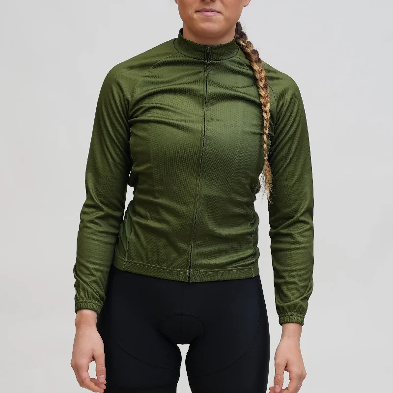 Women's Winter Jersey Olive Royal Blue Jersey Shirt