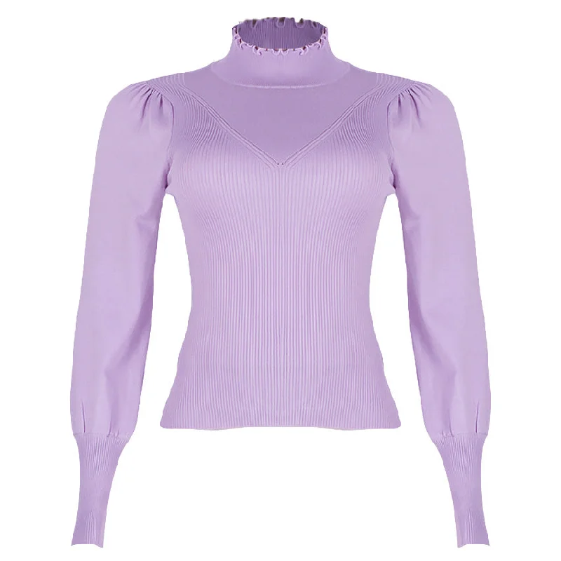 REDTAG Women's Lilac Formal Jersey Tops Textured Jersey Blouse