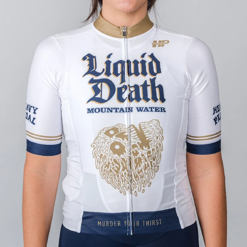 Liquid Death White Blox Women's Jersey Floral Jersey Blouse