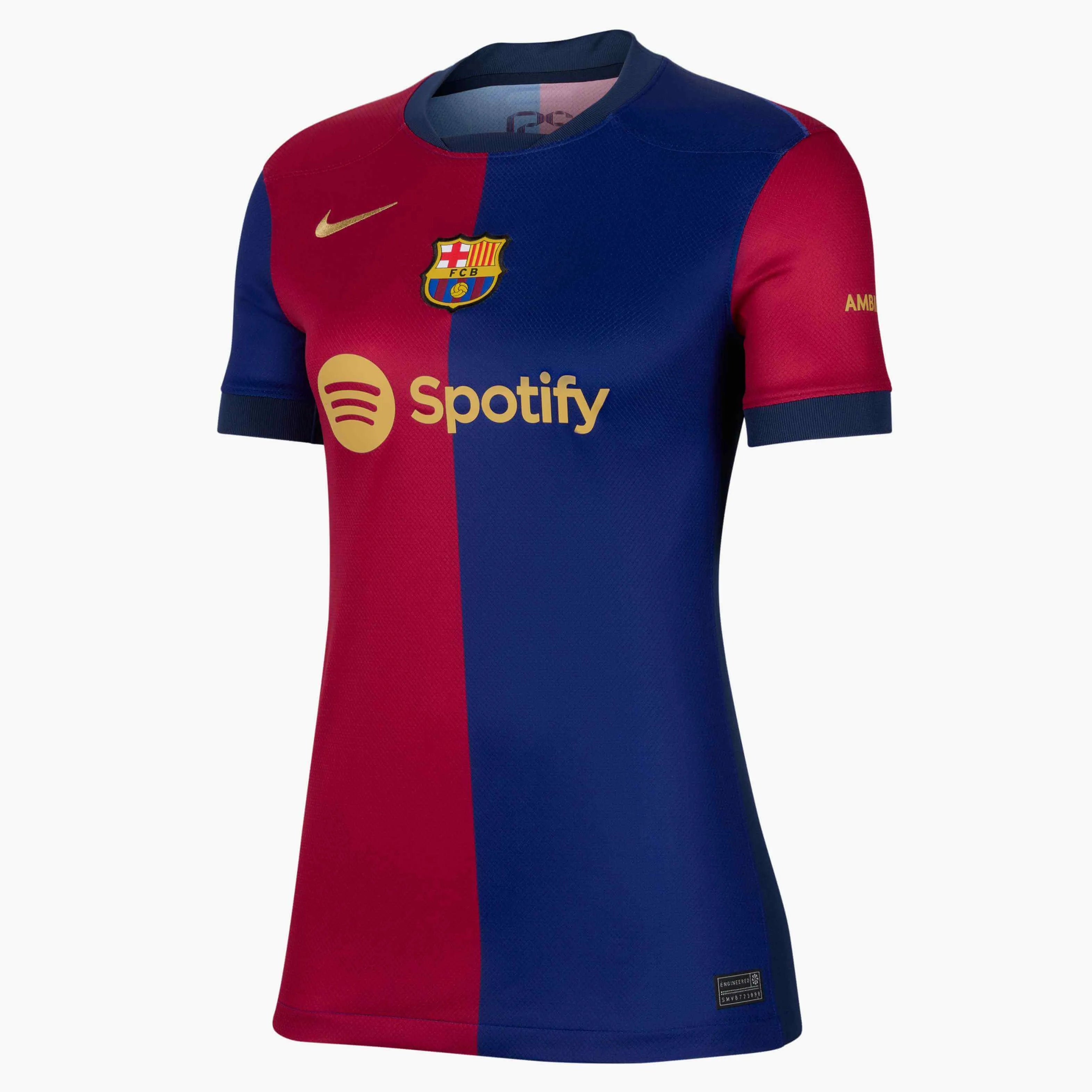 Nike 2024-25 Barcelona Women's Stadium Home Jersey Silver Jersey Tee