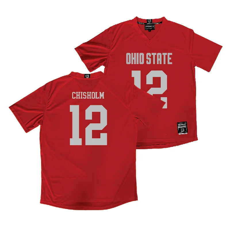 Ohio State Women's Lacrosse Red Jersey - Katie Chisholm Animal Print Jersey Tee