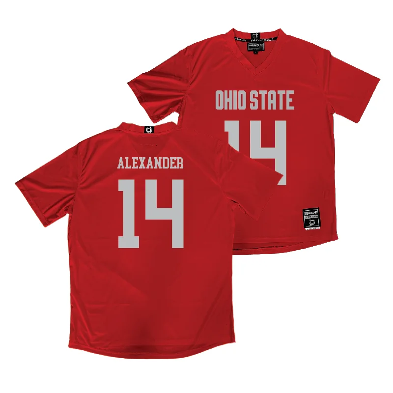 Ohio State Women's Lacrosse Red Jersey - Riley Alexander Ruby Red Jersey Shirt