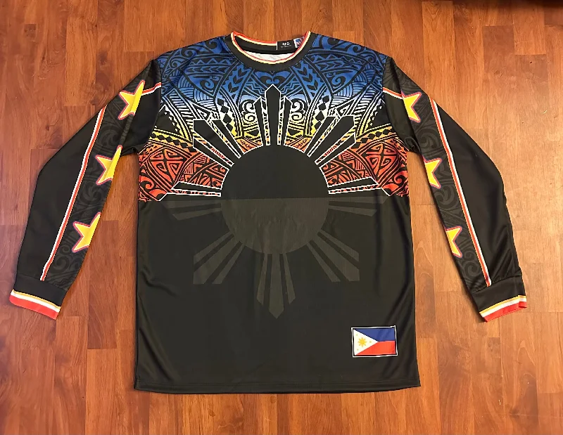 Philippines Faded Sun Bike Jersey MTB Long Sleeve Minimalist Jersey Tee