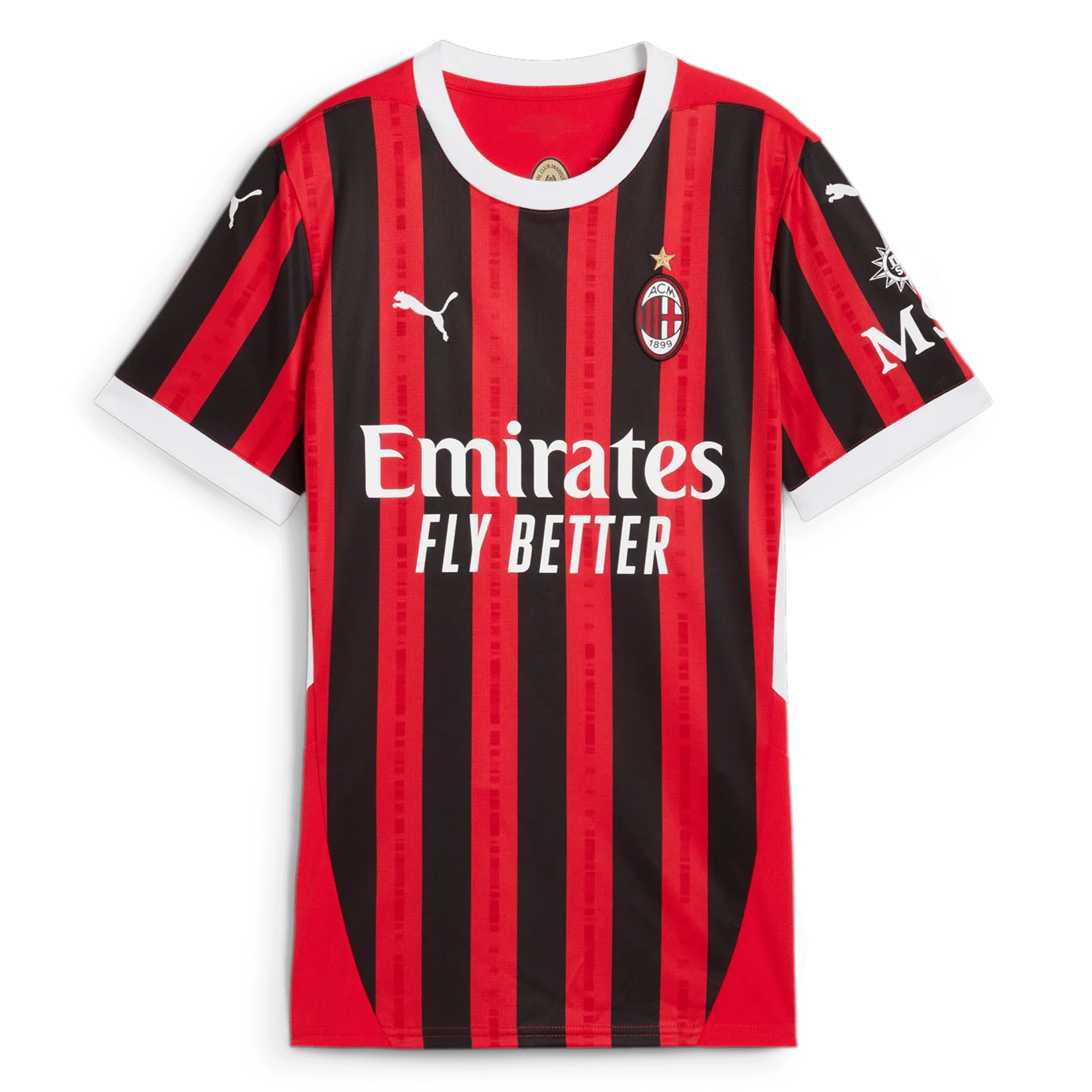 Puma 2024-25 AC Milan Women's Stadium Home Jersey Patterned Jersey Tee