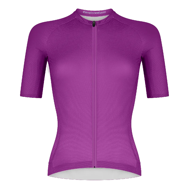 Women's Jersey | PODIUM Purple Polo Neck Jersey Top